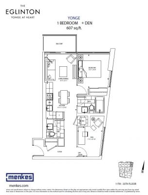 Yonge Floor plan - The Eginton - Menkes Condo Rentals